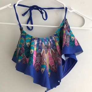 Xhilararation feather swim suit top